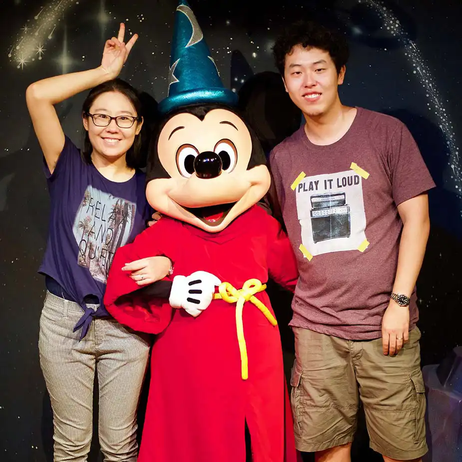 Albert & Molly at a theme park